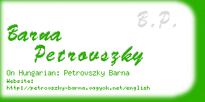 barna petrovszky business card